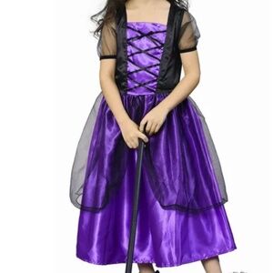 NWOT Girls Witch Costume, Classic Halloween Fancy Dress Size For 4-6 Years